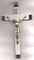 White Wall Crucifix with shiny white inlay 4.5 inch