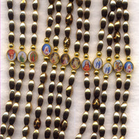 Colour Pictures Goldtone Acrylic Bead Rosary CD10
