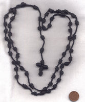Hand Knotted Cord Rosary Black  CD21