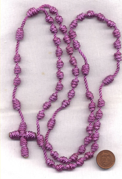 Hand Knotted Cord Rosary Light Purple CD28