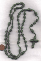 Hand Knotted Cord Rosary Dark Green CD29