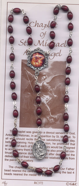 St Michael the Archangel Brown Novena Beads  CH05