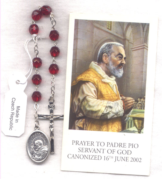 7 Minute Chaplet St Padre Pio Novena Beads Miracle Worker CH11