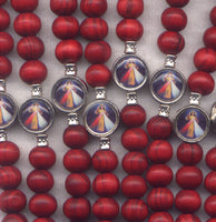 Divine Mercy Chaplet cord with wood beads CH19