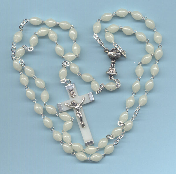 First Communion Rosary Econo Glow in the Dark Acrylic Beads FC09