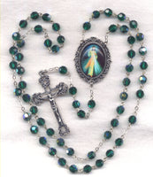 Divine Mercy Emerald AB Crystal FanC16