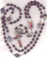 7 Joys of Mary Franciscan Crown Brown Novena Beads color medals FR01