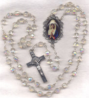 Mater Dolorosa Mother of Sorrows Double Capped AB Crystal FanC02