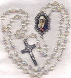 Mater Dolorosa Mother of Sorrows Double Capped AB Crystal FanC02