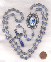 Our Lady of Grace Double Capped AB Sapphire Crystal FanC08