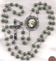 St Padre Pio Fancy Double Capped Emerald Crystal FanC12