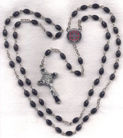 St Benedict Medal Crucifix and centre Black Rosary GR04