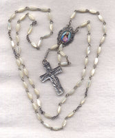 Sacred Heart of Jesus Rosary Genuine Mother of Pearl Beads  GR18