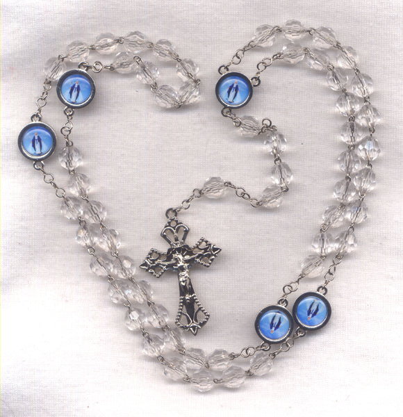 Our Lady of Grace Rosary Crystal Glass Bead GR22 April