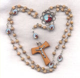 St Francis of Assisi brown glass rosary Tao crucifix GR45