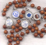 Pope John Paul II coco bead rosary St Benedict crucifix GR54