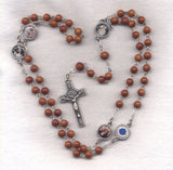 Pope John Paul II coco bead rosary St Benedict crucifix GR54