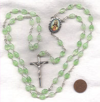 Sacred Heart of Jesus rosary peridot August GR74