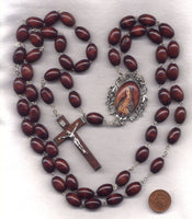 Our Lady of Guadalupe Dark Brown Wood Rosary GR90