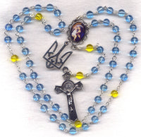 Viva Ukraine Blue Ukrainian Patroit Rosary Our Lady of Zarvanytsia GR92B