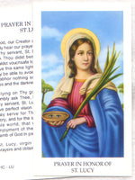 St Lucy prayer card 12/pkg IT102