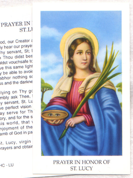 St Lucy Prayer Card 12 Pkg IT102