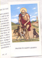 St Lazarus prayer card 12/pkg IT103