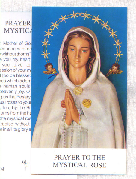 The Rosa Mystica prayer card 12/pkg IT105