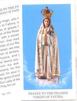 Pilgrim Virgin of Fatima prayer card 12/pkg IT106