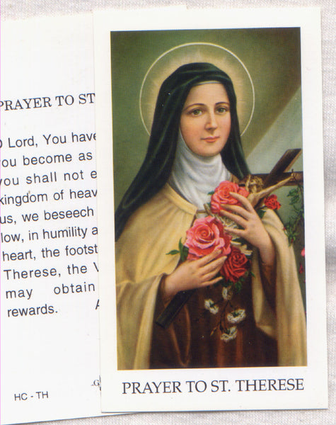 St Theresa the Little Flower prayer card 12/pkg IT110