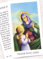 St Anne, Mother of the Virgin Mary prayer card 12/pkg IT111