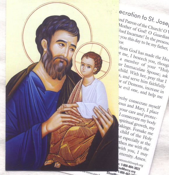 St Joseph Icon Consecration to St Joseph prayer cards 12/pkg IT116