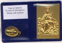 Pocket or Purse Folder Our Lady of Mount Carmel with St Benedict Medal IT120