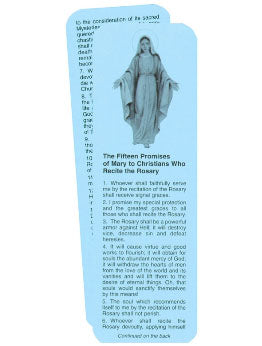 Fifteen Promises of Mary to those who recite the rosary 12/pkg IT127