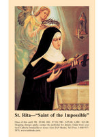 St Rita Patron of Impossible Causes prayer card 12/pkg IT134