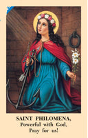 St Philomena Powerful with God bi-fold prayer card 12/pkg IT138
