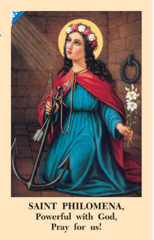 St Philomena Powerful with God bi-fold prayer card 12/pkg IT138