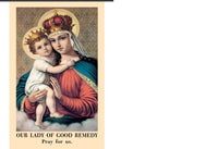 Our Lady of Good Remedy bi-fold prayer card 12/pkg IT145