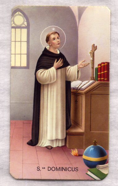 St Dominic Founder of the Order of Preachers (Dominicans) holy card 5/