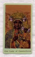 Our Lady of Czestochowa Miraculous Icon holy card 5/pkg IT219