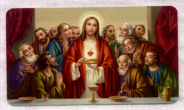 The Last Supper Institution of the Holy Eucharist holy card 5/pkg IT222