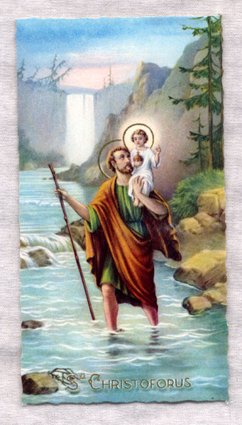 St Christopher Patron of Travellers holy card 5/pkg IT226