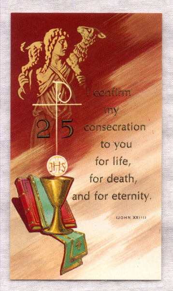 I Confirm My Consecration 25th Anniversary holy card 100/pkg IT234