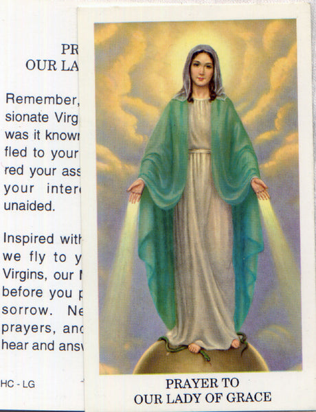 Our Lady of Grace prayer card 12/pkg IT69