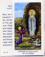Our Lady of Lourdes prayer card 12/pkg IT75