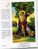 St Sebastian prayer card 12/pkg IT76