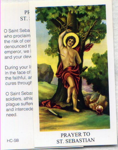 St Sebastian prayer card 12/pkg IT76