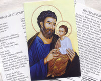 St Joseph Icon Litany of St Joseph bi-fold prayer cards 12/pkg IT78