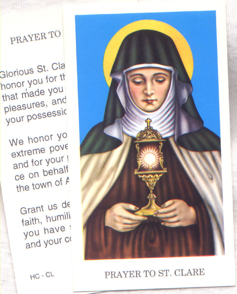 St Clare of Assisi prayer card 12/pkg IT90