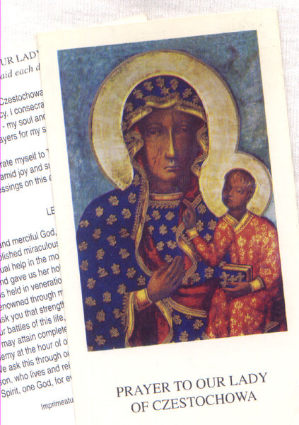 Our Lady of Czestochowa prayer card 12/pkg IT91